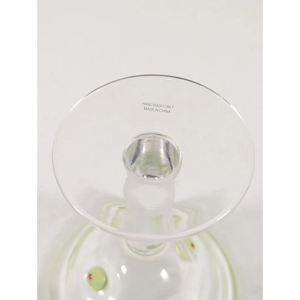 Anthropologie Dupe Green Olive Martini Glasses Cocktail Barware Home Bar Cart
